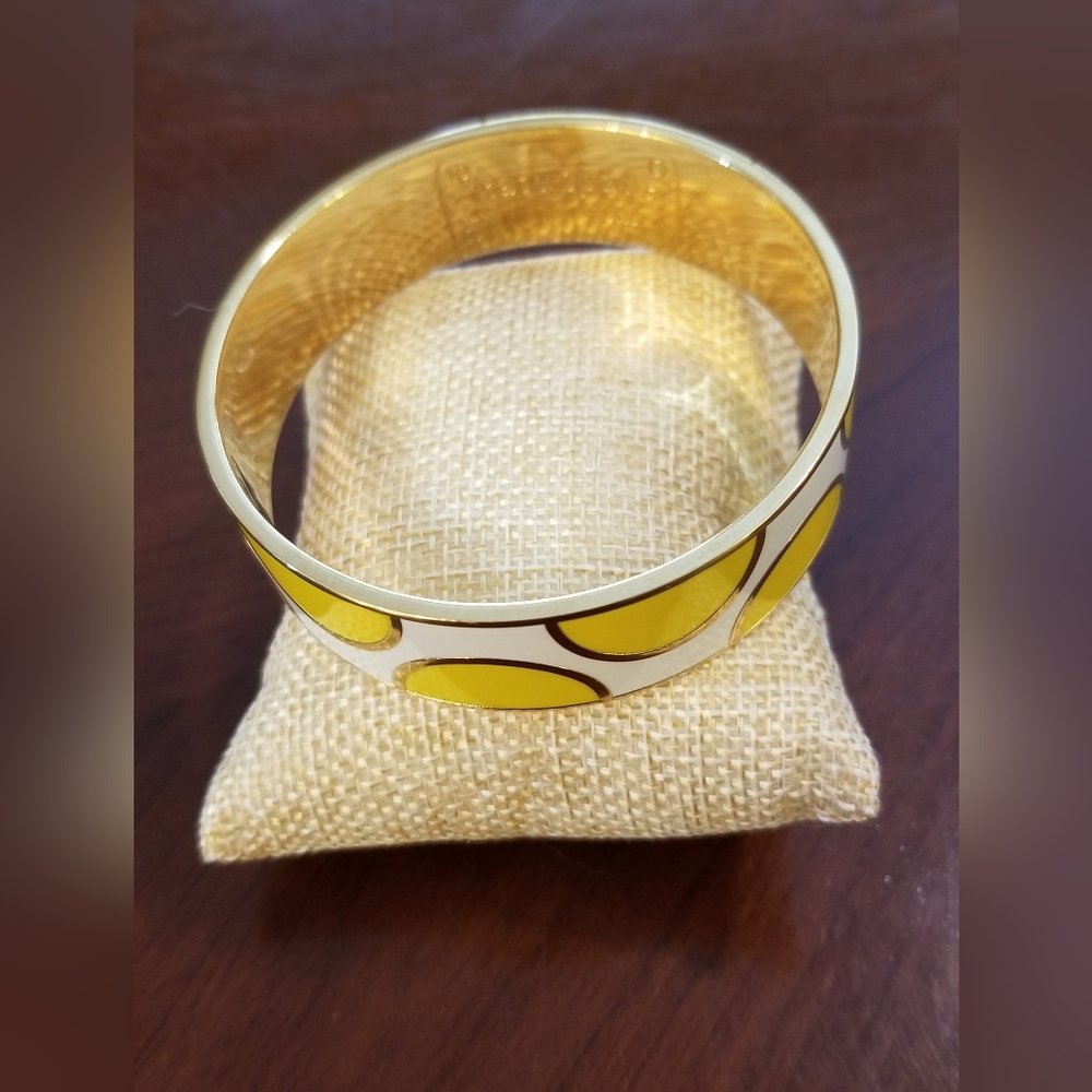 Kate Spade A Place In The Sun Gold And White Bangle Bracelet - Picture 6 of 12
